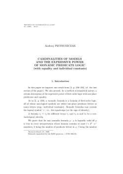 Full text - pdf - reports on mathematical logic