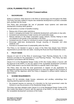 Local Planning Policy No 17