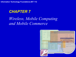 Short Range Wireless Networks - MIS315-05