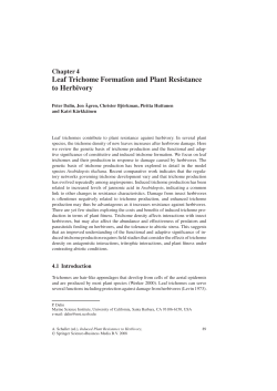 Leaf Trichome Formation and Plant Resistance to Herbivory