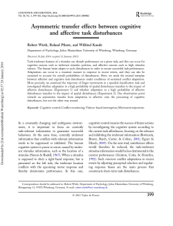 Asymmetric transfer effects between cognitive and affective task