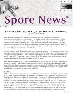Spore News Vol. 9 No. 3: Parameters Effecting Vapor Hydrogen