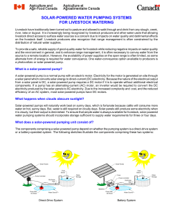 Solar powered water pumping systems for livestock