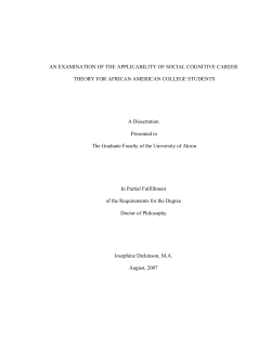 an examination of the applicability of social cognitive career