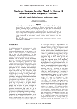 Maximum Coverage Location Model for Rescue-15