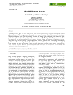 Microbial Pigments: A review - International Journal of Microbial
