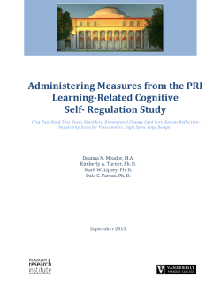 Administering Measures from the PRI Learning