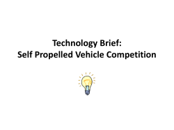 Technology Brief: Self Propelled Vehicle Competition