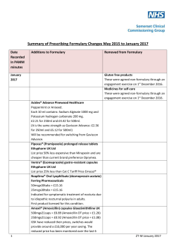 Formulary changes to Jan 17
