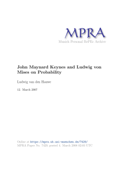 John Maynard Keynes and Ludwig von Mises on Probability