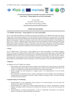 12th APRSCP: Call for Action - Acting together for our future