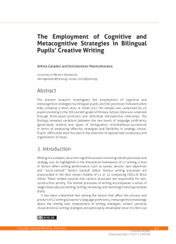 The Employment of Cognitive and Metacognitive Strategies in