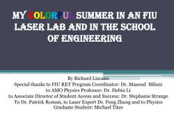 My Colorful Summer in an FIU Laser Lab