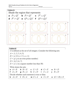 Math Studies 8.2-8.3 Venn Diagrams Group Problems