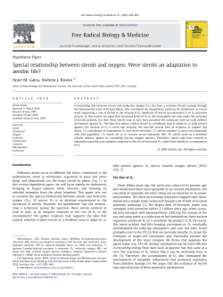 Special relationship between sterols and oxygen: Were sterols an