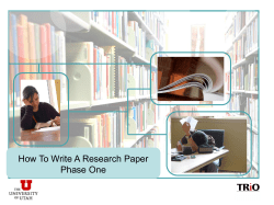 How to write a research paper
