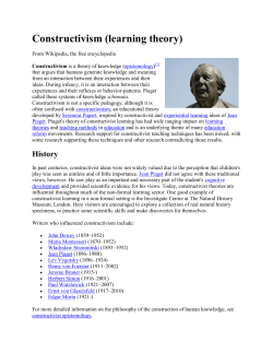 Constructivism (learning theory) - Teacher Training materials for ICT