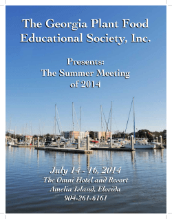 2014 Summer Meeting - Georgia Plant Food Educational Society, Inc.