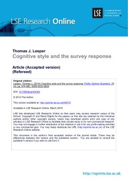Cognitive style and the survey response