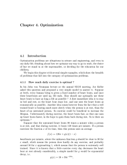 Chapter 4. Optimization 4.1 Introduction Optimization problems are