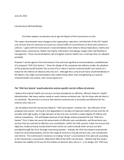 June 29, 2016 Commissioner Michael Blecker This letter