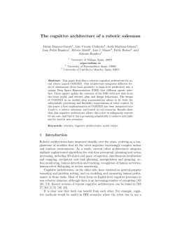 The cognitive architecture of a robotic salesman