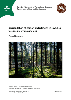 Accumulation of carbon and nitrogen in Swedish forest soils over