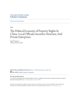 The Political Economy of Property Rights In China: Local Officials