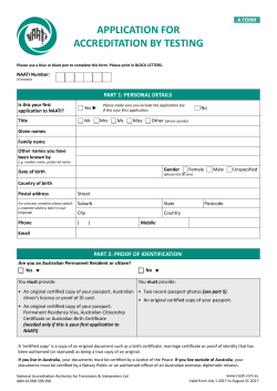 application for accreditation by testing