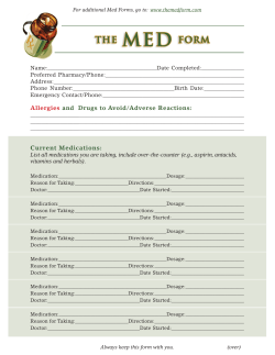 Allergies and Drugs to Avoid/Adverse Reactions