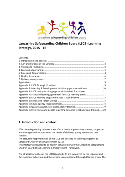 LSCB Training Strategy, August 2009