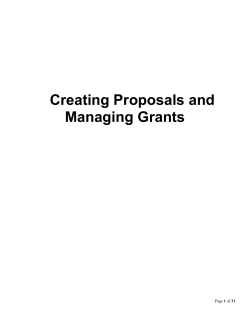 Creating Proposals and Managing Grants