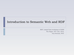 Introduction to the Semantic Web and RDF
