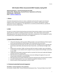 SJSU Student Affairs Assessment/LOBA Template, Spring 2014