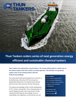 Thun Tankers orders series of next generation energy efficient and