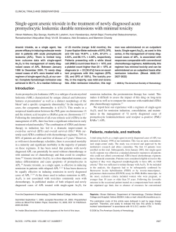APL Induction with ATO single agent