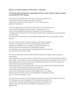 Review of Tonelli Federico`s PhD thesis -