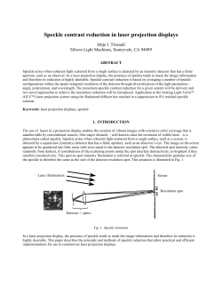 Speckle contrast reduction in laser projection displays