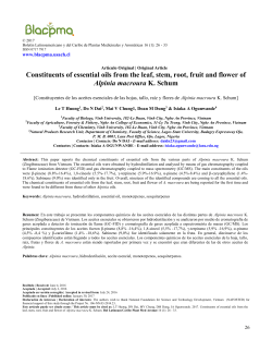 Constituents of essential oils from the leaf, stem, root, fruit