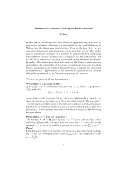 Weierstrass`s theorem - Indian Statistical Institute, Bangalore