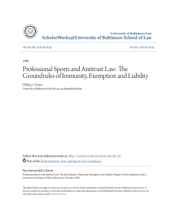 Professional Sports and Antitrust Law: The