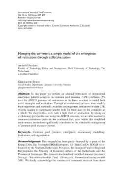 a simple model of the emergence of institutions through collective