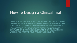 How To Design a Clinical Trial