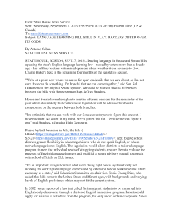 language learning bill still in play, backers differ over its odds