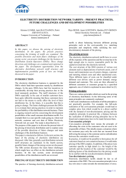 Electricity distribution network tariffs