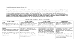 Summer Term Homework Grid 2017