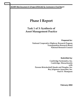 NCHRP Web Document 41: Phase I Report