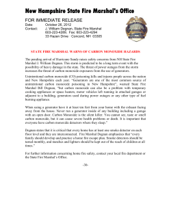 state fire marshal warns of carbon monoxide