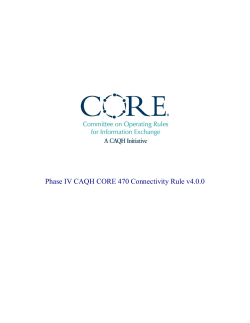 CORE Phase IV 470 Connectivity Rule