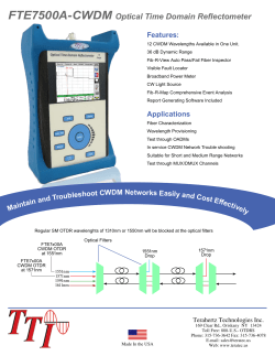 FTE7500A-CWDM-12 OTDR - Terahertz Technologies Inc.